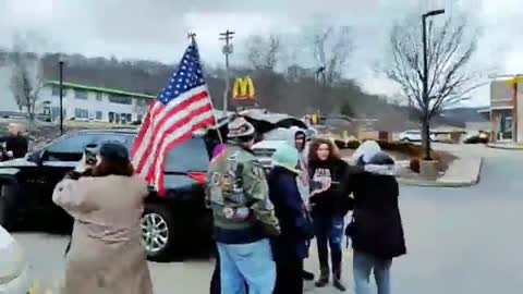 Lebanon Junction Kentucky 2.12.2022 Convoy to Save America Stops to Say Thank You to Truckers