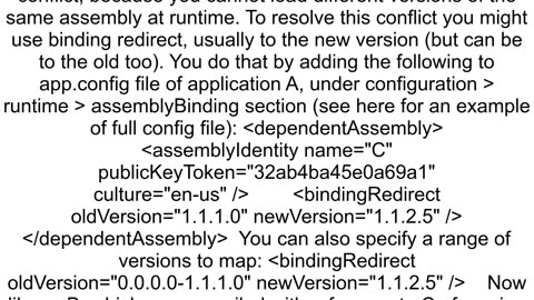 Assembly Binding redirect How and Why