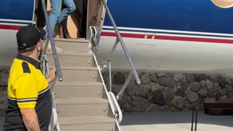 LOOK who got off the PLANE