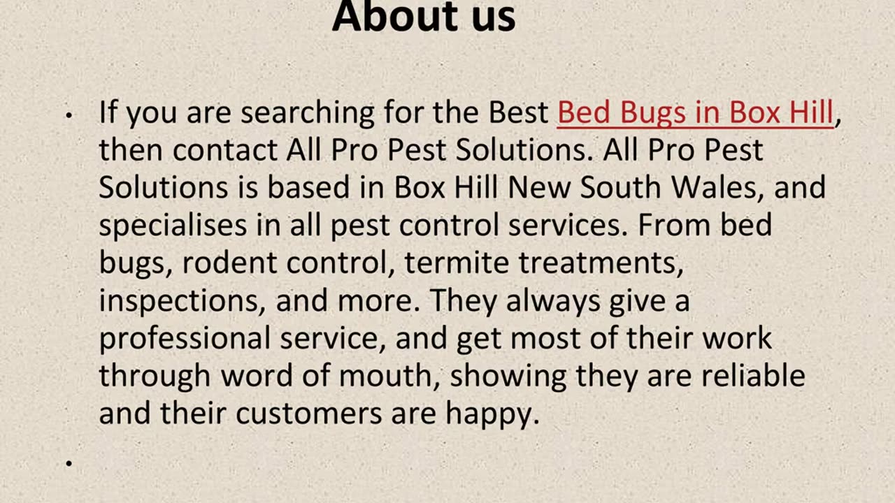 Get The Best Bed Bugs in Box Hill.