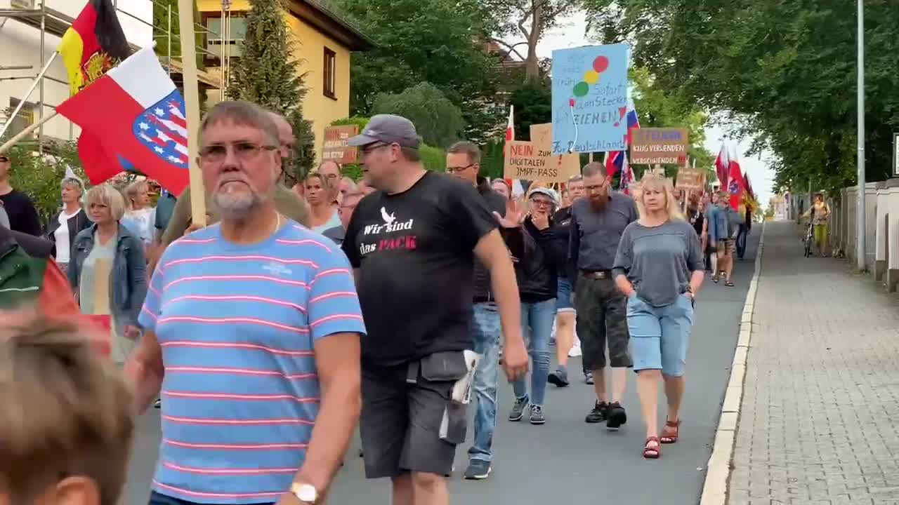 Zeulenroda, Germany: Freedom March August 22, 2022.