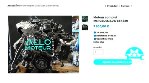 ALLOMOTEUR.COM - Moteur complet MERCEDES 2.0 D 654820