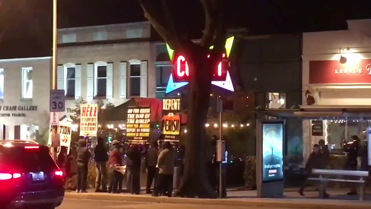 People Protesting Comet Pizza in Washington DC