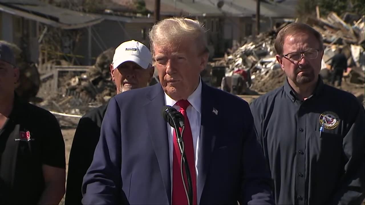 Trump speaks after surveying Hurricane Helene damage in North Carolina