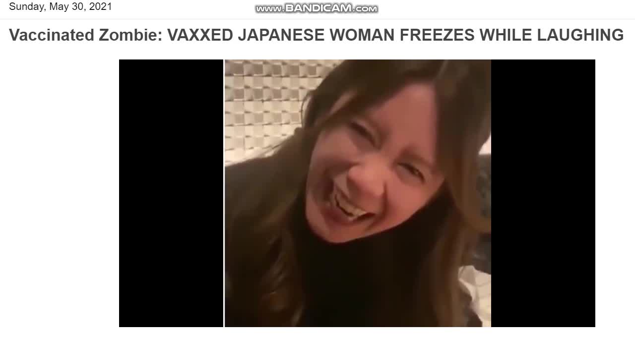 JAPANESE WOMAN FREEZES IN MIDDLE OF LAUGH