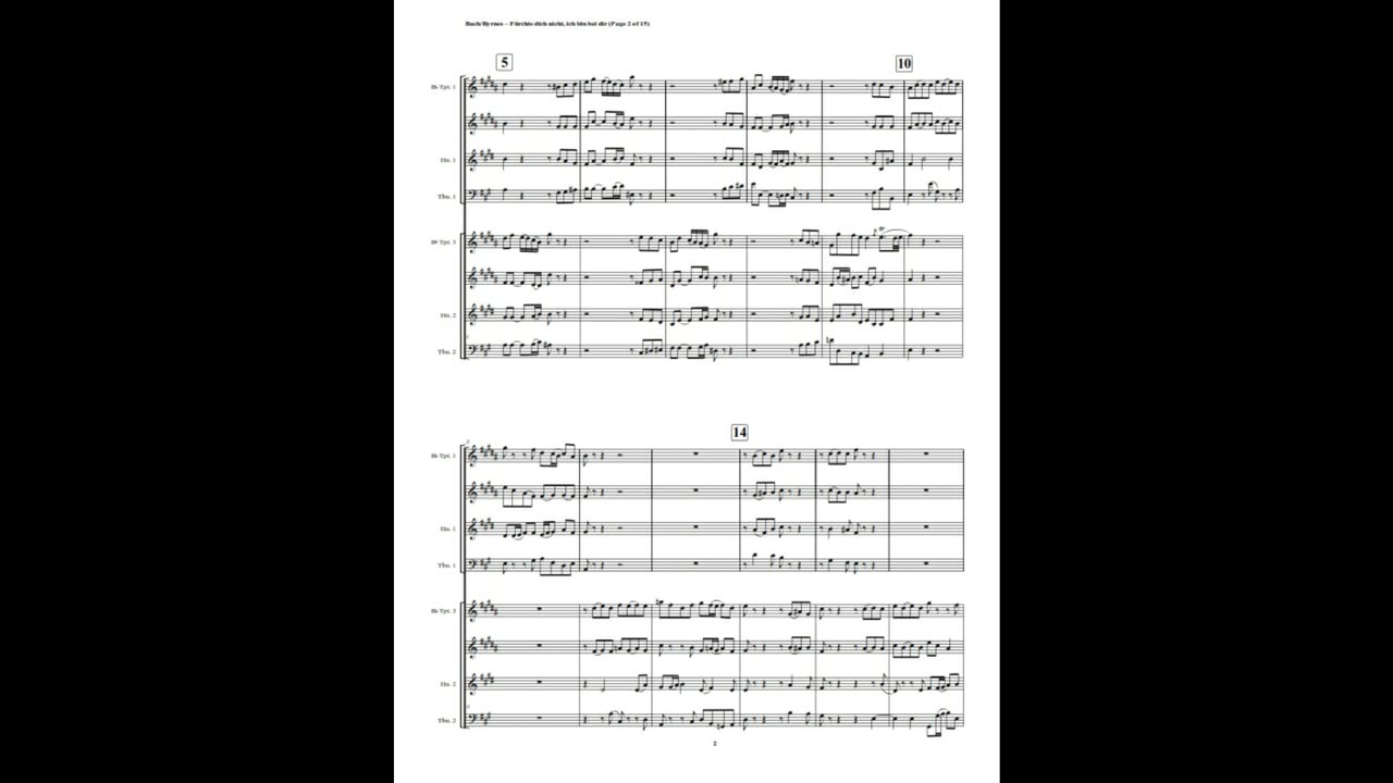 J.S. Bach – Motet: “Fürchte dich nicht” (Double Brass Choir)