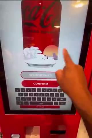 NWO: Coca-Cola vending machine will allow satan or allah but not Jesus on a message