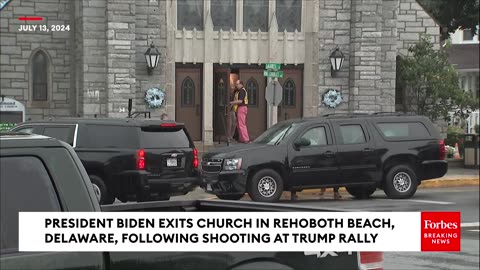 BREAKING NEWS- Biden Spotted Leaving Church In Delaware After Shooting At Trump Rally