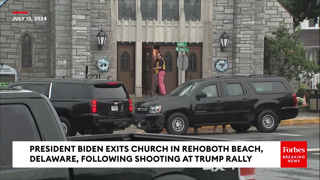 BREAKING NEWS- Biden Spotted Leaving Church In Delaware After Shooting At Trump Rally