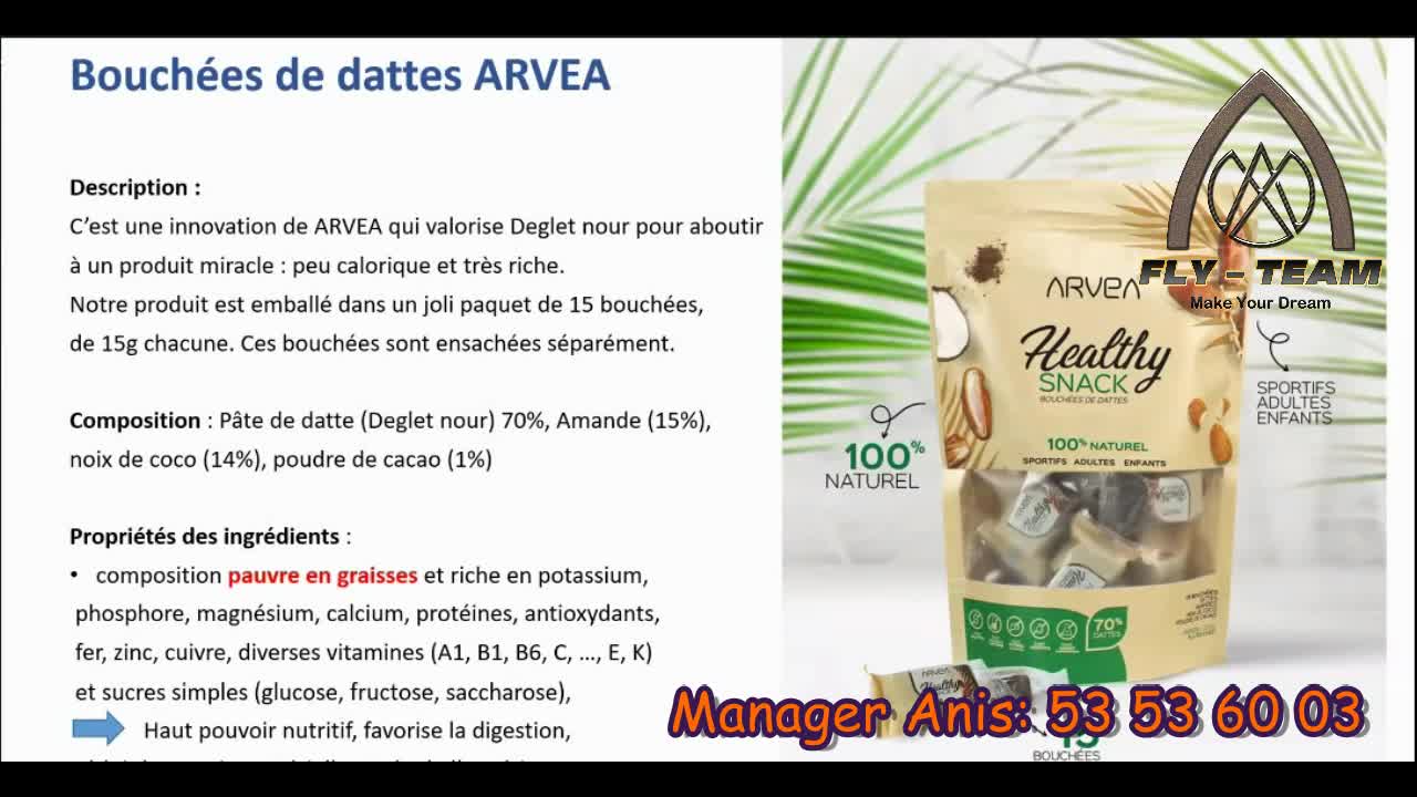 Bouchées de dattes ARVEA Nature Fly-Team