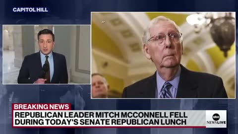 Mitch McConnell falls during Senate Republican lunch