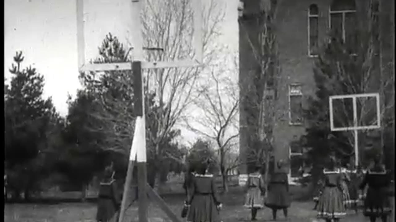 Basketball, Missouri Valley College (1904 Original Black & White Film)