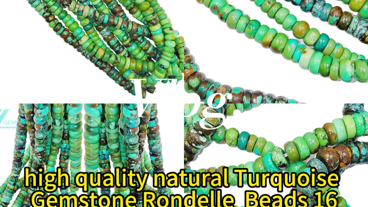 GN-20241223-04 high quality natural Turquoise Gemstone Rondelle Beads16 inch Long Strand Turquoise