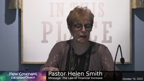 October 16 2022 - Pastor Helen The Law of Financial Increase