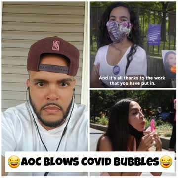 AOC blows coronavirus Bubbles in girls face