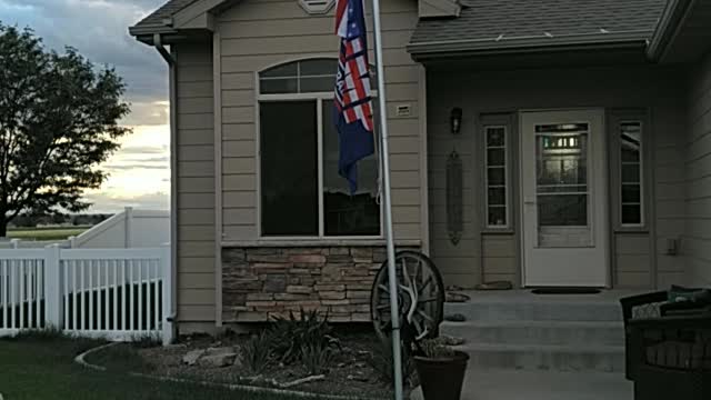 My flag ragged and old