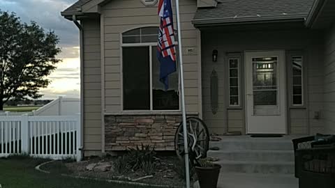 My flag ragged and old