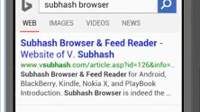 SUBHASH BROWSER - Add custom search engines in Android