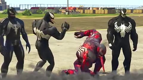 RANDOM BLACK VENOM SUPERHERO BATTLE : GTA V