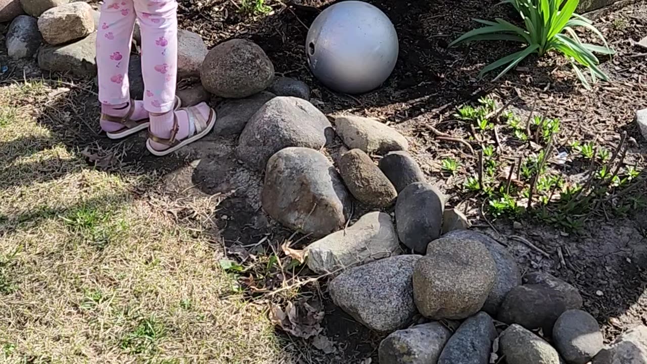 Little Bowling Ball Planter.