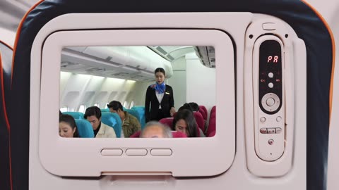 Commercial Airplane Safety on Backseat TV Display 1