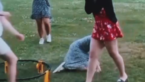 Girls playing football