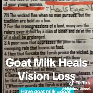 Goat Milk Heals Vision!