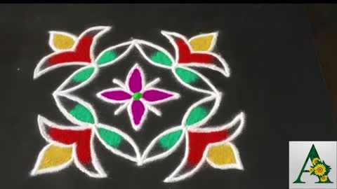 simple and easy to make rangoli designs with colours