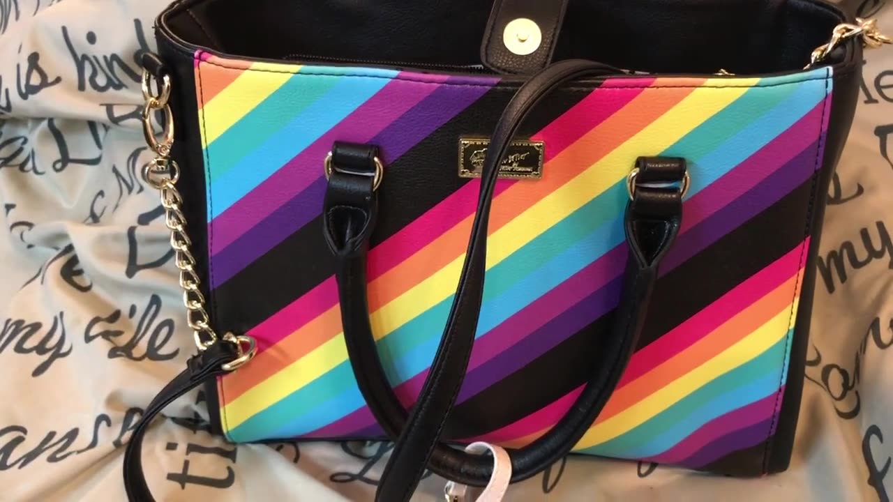 Requested Review of the Betsey Johnson Rainbow Breann Satchel Bag