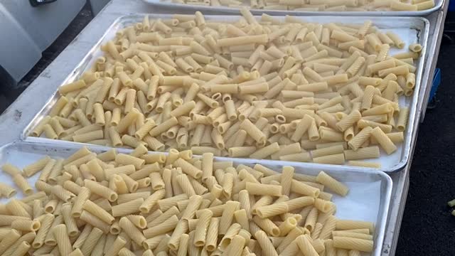 Rigatoni steaming