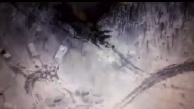 Bayraktar drone striking a Russian vehicle