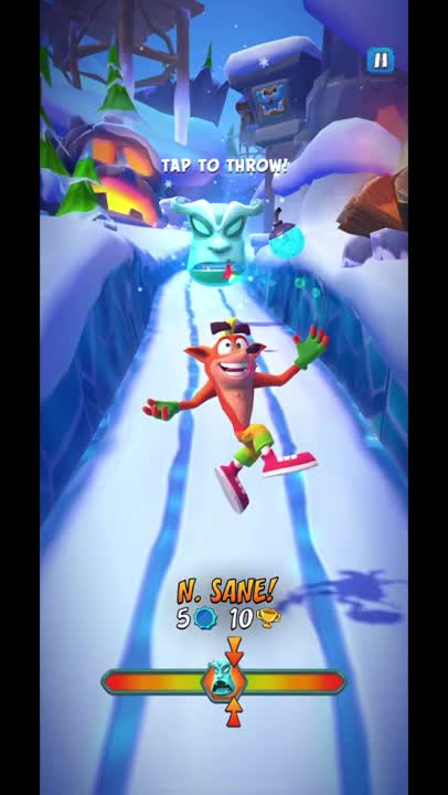 Wa-Wa Mask Battle Run Gameplay On Bear It - Crash Bandicoot: On The Run!