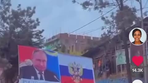 President Putin being celebrated in one of the African country