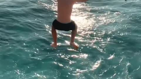 Jumping into the sea