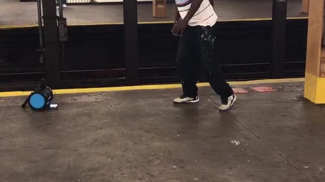 Subway dance routine guy polo shirt