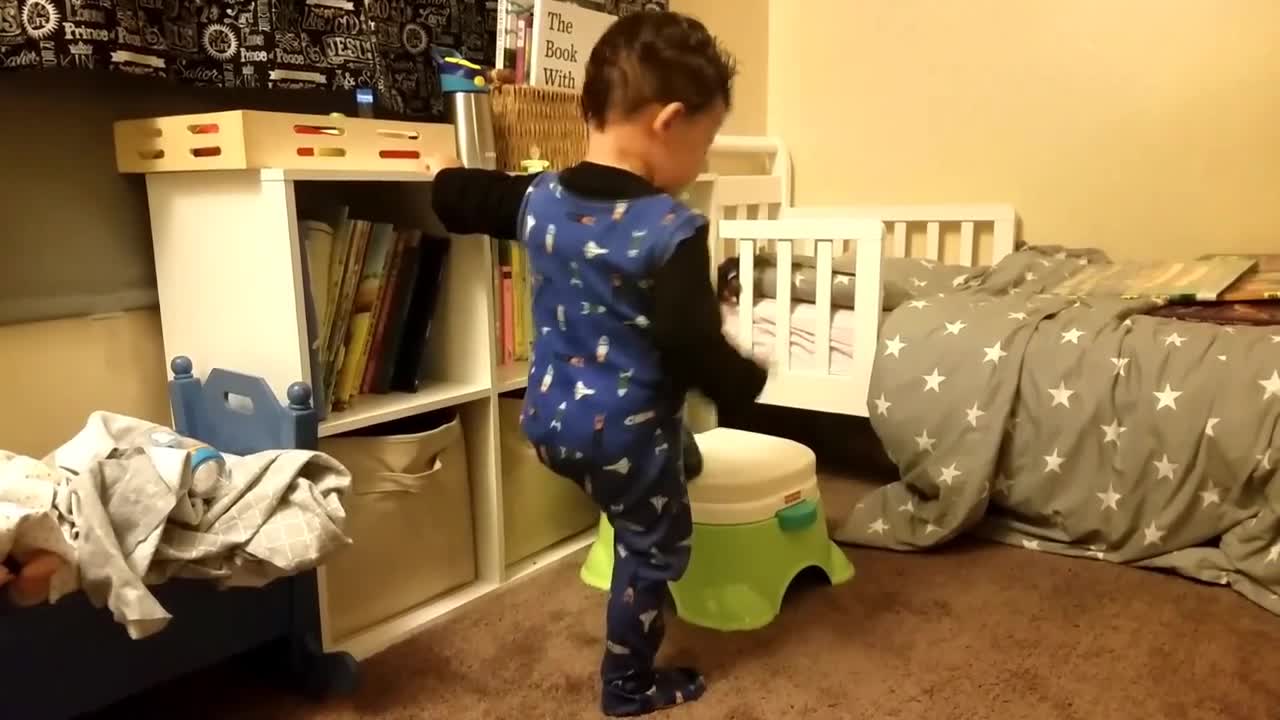 Toddler is an "expert" at fake falling