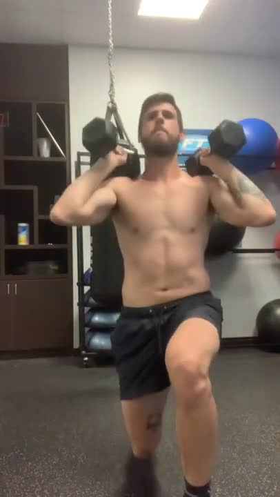 CURL-SQUAT TO PRESS-LUNGE