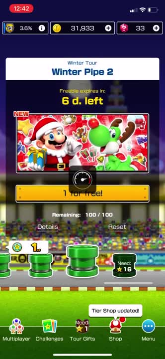 Mario Kart Tour - Winter Pipe 2 Pull (Winter Tour)