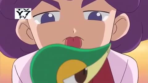 Pokemon Best Wishes: Burgundy tries to lick Snivy