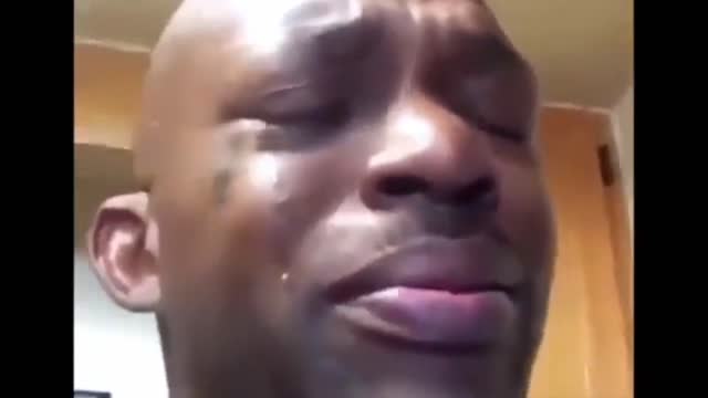 Black man crying meme template