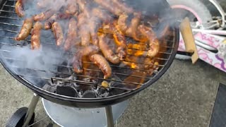 Funny barbecue at home