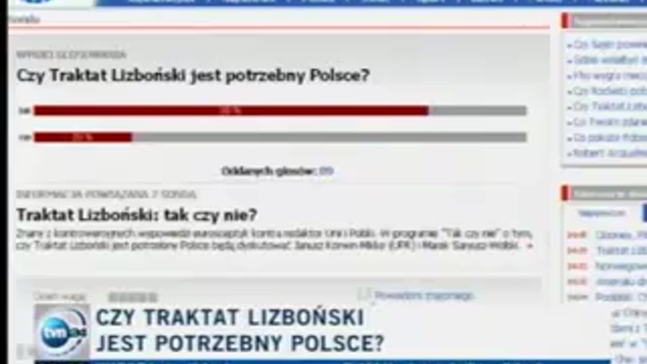 2008/03/15 - (1/2) JKM masakruje Wolskiego w TVN24 - Traktat Reformujący