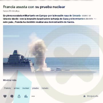 Francia asusta con su prueba nuclear