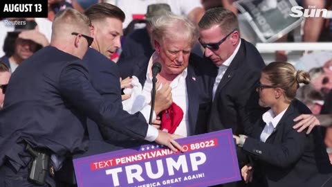 Trump gunman walks through crowd at rally in chilling new clip hours before shooting ex-president