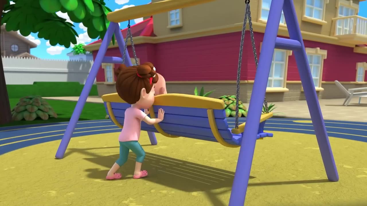 Teddy Plays on the Swing Song Nursery Rhymes & Baby Songs