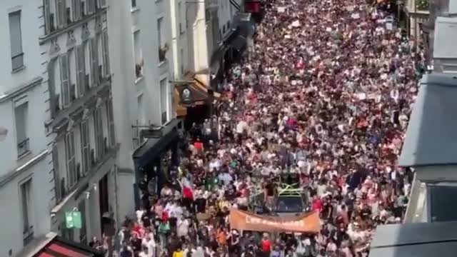 Paris, France citizens objecting to forced needles