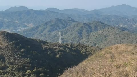 Beautiful mountains and windmills