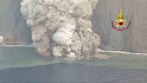 Helicopter view of Stromboli this afternoon