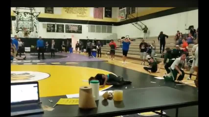 Teen Falls Through Gym Skylight During Wrestling Match