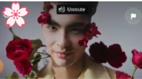 A boy coverred full of red roses romantic video